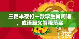 三更半夜打一数字生肖词语，成语释义解释落实