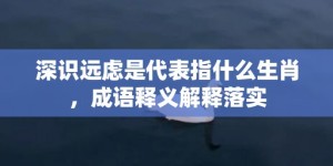 深识远虑是代表指什么生肖，成语释义解释落实