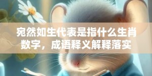 宛然如生代表是指什么生肖数字，成语释义解释落实