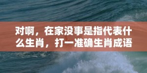 对啊，在家没事是指代表什么生肖，打一准确生肖成语解释落实释义