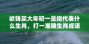 欲钱买大年初一是指代表什么生肖，打一准确生肖成语解释落实释义