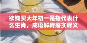 欲钱买大年初一是指代表什么生肖，成语解释落实释义