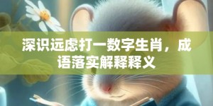 深识远虑打一数字生肖，成语落实解释释义