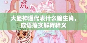 大显神通代表什么确生肖，成语落实解释释义