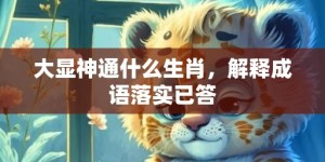 大显神通什么生肖，解释成语落实已答