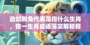 动如脱兔代表是指什么生肖，猜一生肖成语落实解释释义