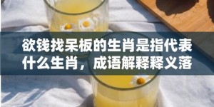 欲钱找呆板的生肖是指代表什么生肖，成语解释释义落实