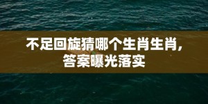 不足回旋猜哪个生肖生肖,答案曝光落实