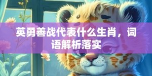 英勇善战代表什么生肖，词语解析落实