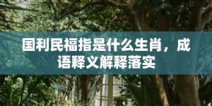 国利民福指是什么生肖，成语释义解释落实