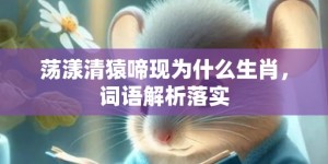 荡漾清猿啼现为什么生肖，词语解析落实