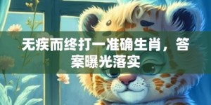 无疾而终打一准确生肖，答案曝光落实