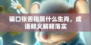 骗口张舌指属什么生肖，成语释义解释落实