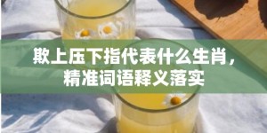 欺上压下指代表什么生肖，精准词语释义落实