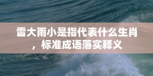 雷大雨小是指代表什么生肖，标准成语落实释义