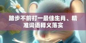 踏步不前打一最佳生肖、精准词语释义落实