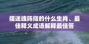 摆迷魂阵指的什么生肖、最佳释义成语解释最佳答