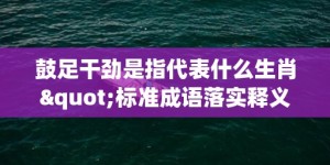 鼓足干劲是指代表什么生肖"标准成语落实释义"