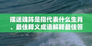 摆迷魂阵是指代表什么生肖、最佳释义成语解释最佳答