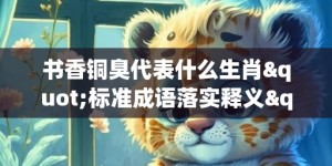 书香铜臭代表什么生肖"标准成语落实释义"