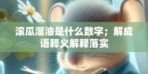 滚瓜溜油是什么数字；解成语释义解释落实