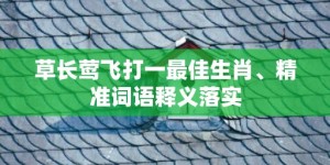 草长莺飞打一最佳生肖、精准词语释义落实