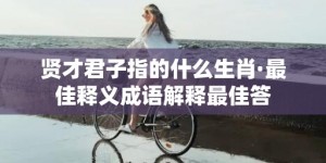 贤才君子指的什么生肖·最佳释义成语解释最佳答