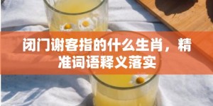 闭门谢客指的什么生肖，精准词语释义落实