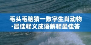 毛头毛脑猜一数字生肖动物·最佳释义成语解释最佳答