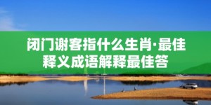 闭门谢客指什么生肖·最佳释义成语解释最佳答