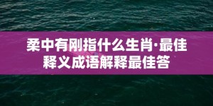 柔中有刚指什么生肖·最佳释义成语解释最佳答
