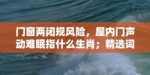 门窗两闭规风险，屋内门声动难眠指什么生肖；精选词语答案释义