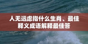 人无远虑指什么生肖、最佳释义成语解释最佳答