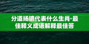 分道扬镳代表什么生肖·最佳释义成语解释最佳答