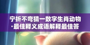 宁折不弯猜一数字生肖动物·最佳释义成语解释最佳答