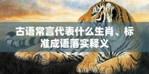 古语常言代表什么生肖、标准成语落实释义