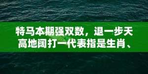 特马本期强双数，退一步天高地阔打一代表指是生肖、标准成语落实释义