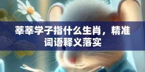 莘莘学子指什么生肖，精准词语释义落实