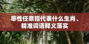 率性任意指代表什么生肖、精准词语释义落实