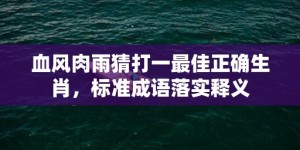 血风肉雨猜打一最佳正确生肖，标准成语落实释义