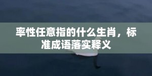 率性任意指的什么生肖，标准成语落实释义