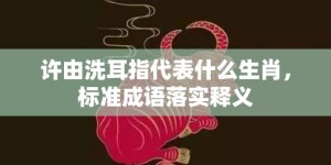 许由洗耳指代表什么生肖，标准成语落实释义