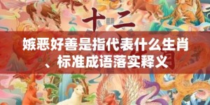 嫉恶好善是指代表什么生肖、标准成语落实释义