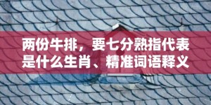 两份牛排，要七分熟指代表是什么生肖、精准词语释义落实