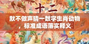 默不做声猜一数字生肖动物，标准成语落实释义