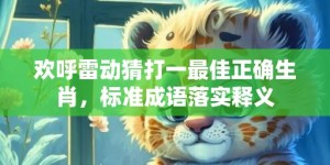 欢呼雷动猜打一最佳正确生肖，标准成语落实释义