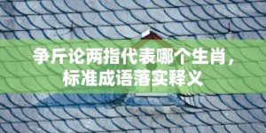 争斤论两指代表哪个生肖，标准成语落实释义