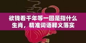 欲钱看千年等一回是指什么生肖，精准词语释义落实