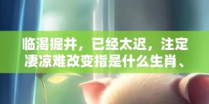 临渴掘井，已经太迟，注定凄凉难改变指是什么生肖、精准词语释义落实