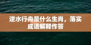 逆水行舟是什么生肖，落实成语解释作答